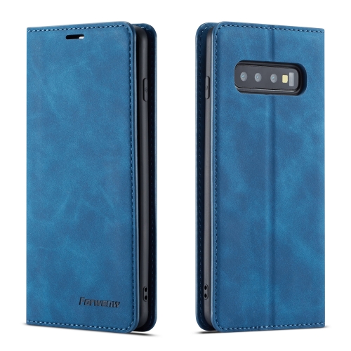 

For Galaxy S10+ Forwenw Dream Series Oil Edge Strong Magnetism Horizontal Flip Leather Case with Holder & Card Slots & Wallet & Photo Frame(Blue)