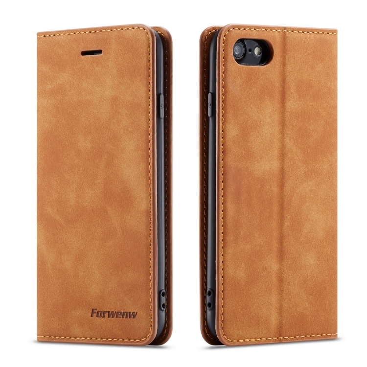 

For iPhone 8 / 7 Forwenw Dream Series Oil Edge Strong Magnetism Horizontal Flip Leather Case with Holder & Card Slots & Wallet & Photo Frame(Brown)