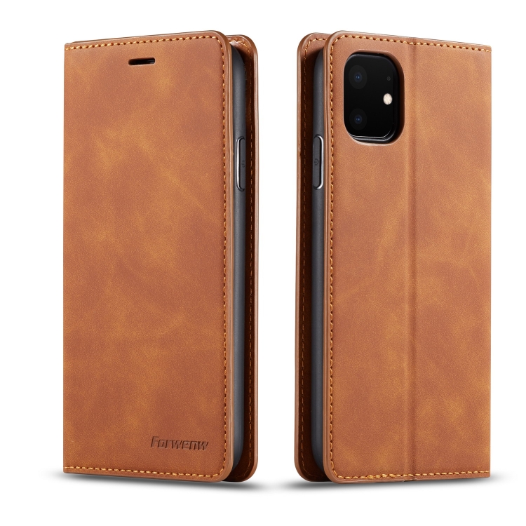 

For iPhone 11 Forwenw Dream Series Oil Edge Strong Magnetism Horizontal Flip Leather Case with Holder & Card Slots & Wallet & Photo Frame(Brown)