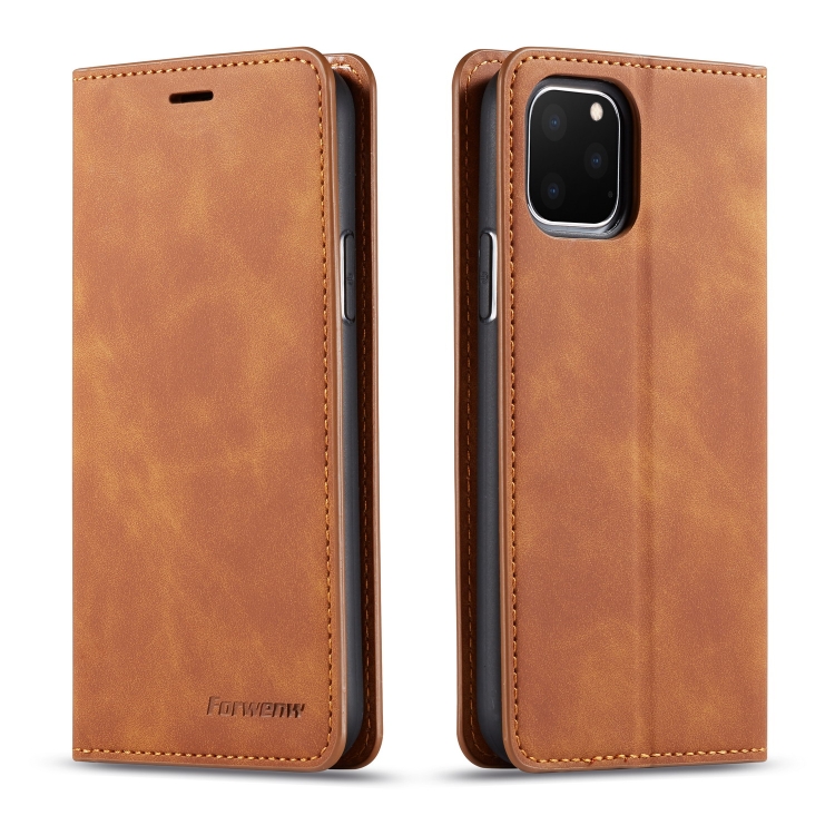 

For iPhone 11 Pro Forwenw Dream Series Oil Edge Strong Magnetism Horizontal Flip Leather Case with Holder & Card Slots & Wallet & Photo Frame(Brown)