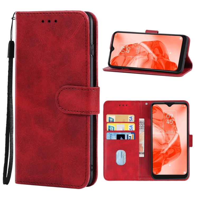 

Leather Phone Case For TCL 205(Red)