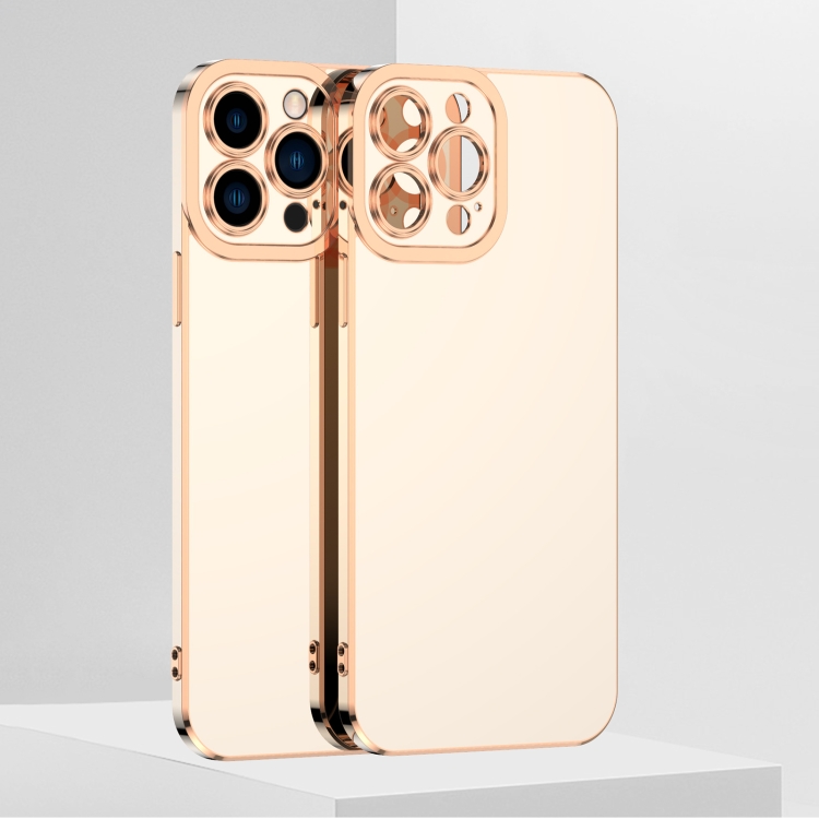 

6D Electroplated TPU Phone Case For iPhone 12 Pro(White)