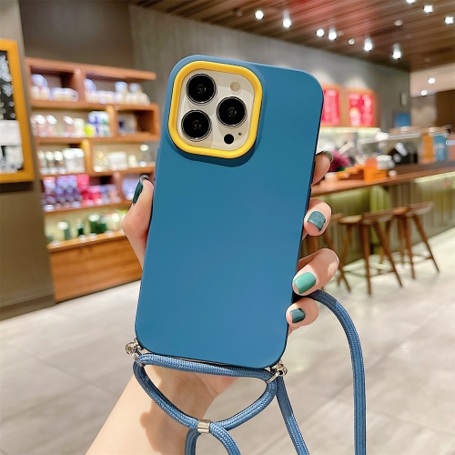 

3 In 1 PC + TPU Solid Color Phone Case For iPhone 13 mini(Blue)