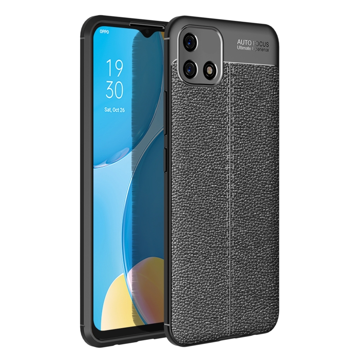 

For OPPO A16K Litchi Texture TPU Shockproof Phone Case(Black)
