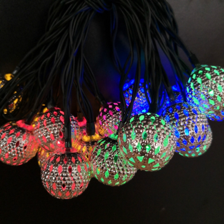

Ironwork Hollow Small Ball Outdoor LED Light String Garden Festival Decoration Light, Specification:8m 40 LEDs Solar(Colorful Light)