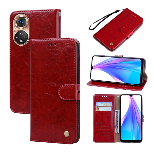 

For Honor 50 Oil Wax Texture Leather Phone Case(Red)