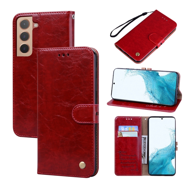 

For Samsung Galaxy S22 5G Oil Wax Texture Leather Phone Case(Red)