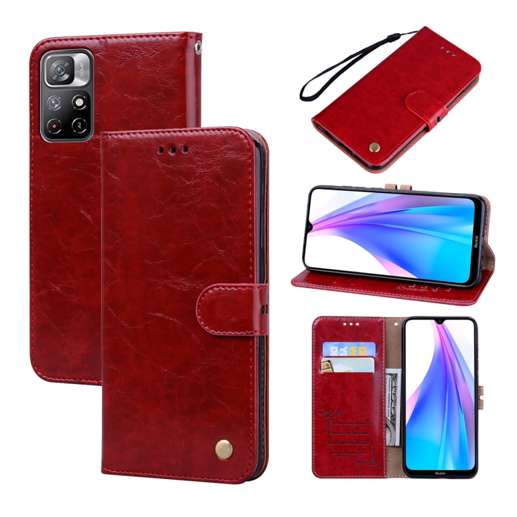 

For Xiaomi Redmi Note 11 5G Oil Wax Texture Leather Phone Case(Red)