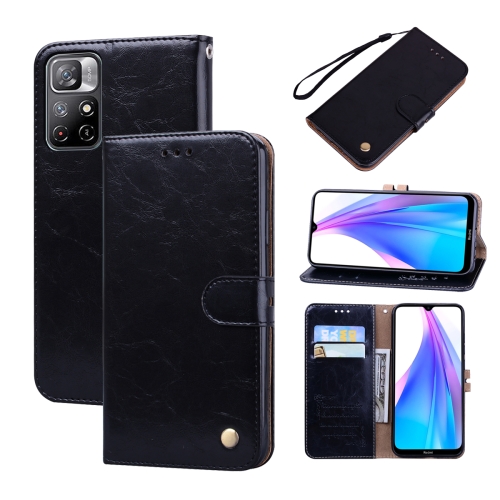 

For Xiaomi Redmi Note 11 Pro 5G Oil Wax Texture Leather Phone Case(Black)