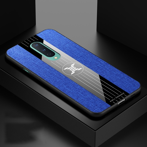 

For OnePlus 8 XINLI Stitching Cloth Texture Shockproof TPU Phone Case(Blue)