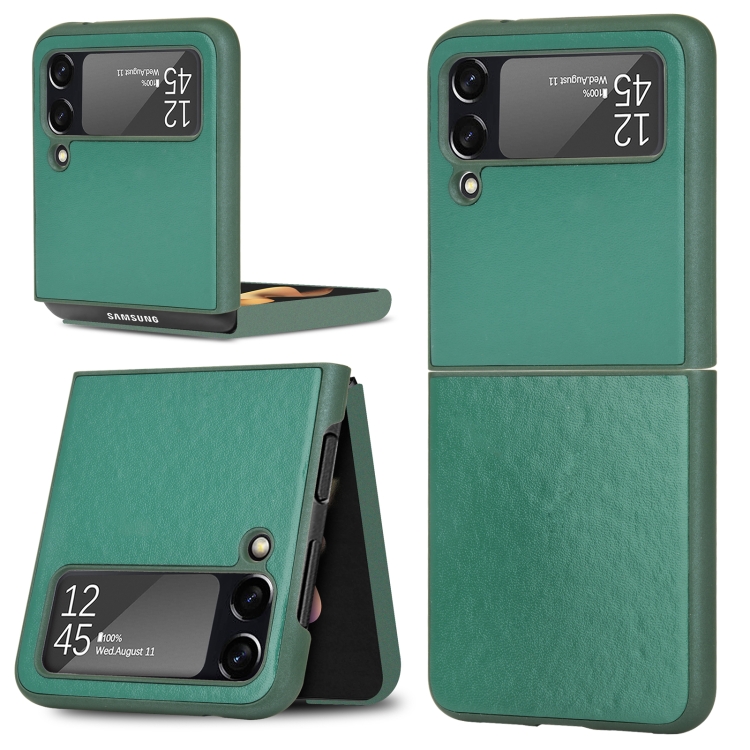 

For Samsung Galaxy Z Flip3 5G Plain Texture Phone Case(Green)