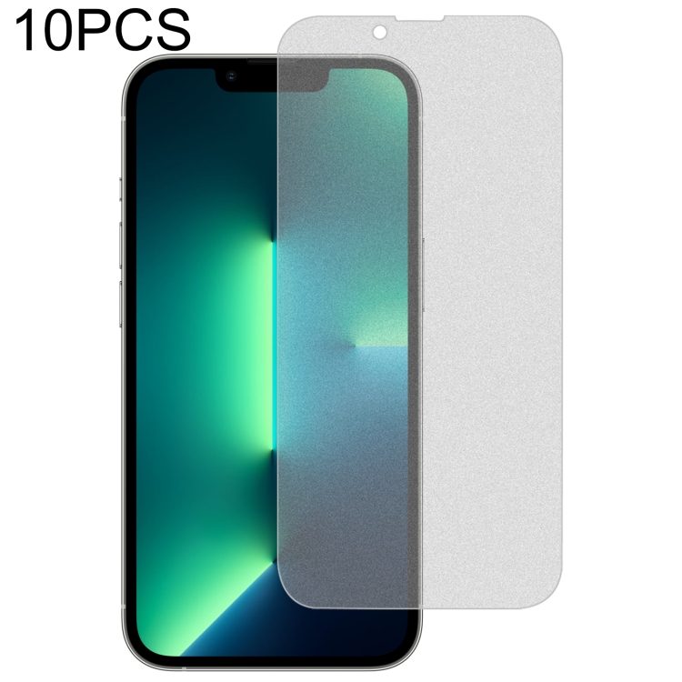 

10 PCS Transparent Frosted Full Screen Tempered Glass Film For iPhone 13 Pro Max