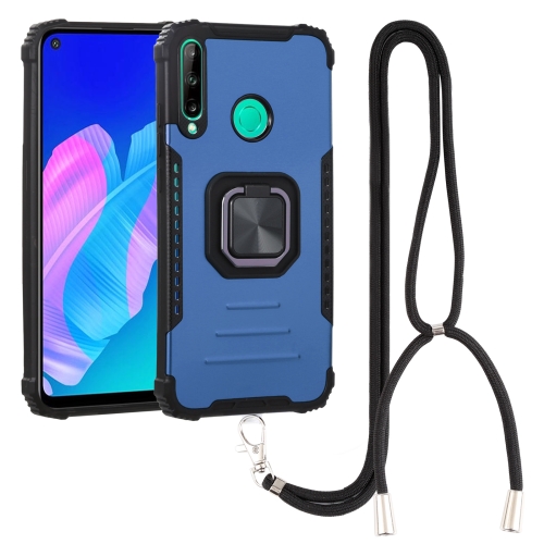 

For Huawei Y7p / P40 Lite E Aluminum Alloy + TPU Phone Case with Lanyard(Blue)