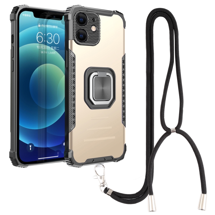 

Lanyard Aluminum TPU Case For iPhone 12(Gold)