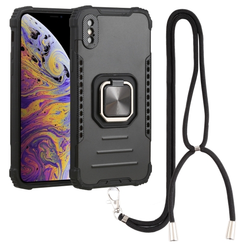 

Lanyard Aluminum TPU Case For iPhone X / XS(Black)