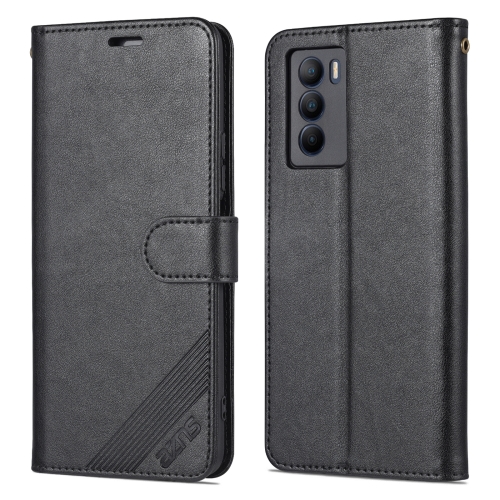 

For vivo T1 5G AZNS Sheepskin Texture Flip Leather Phone Case(Black)
