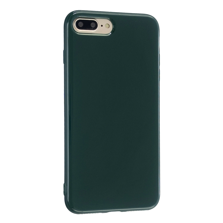 

For iPhone 8 Plus / 7 Plus 2.0mm Thick TPU Candy Color Protective Case(Dark Green)