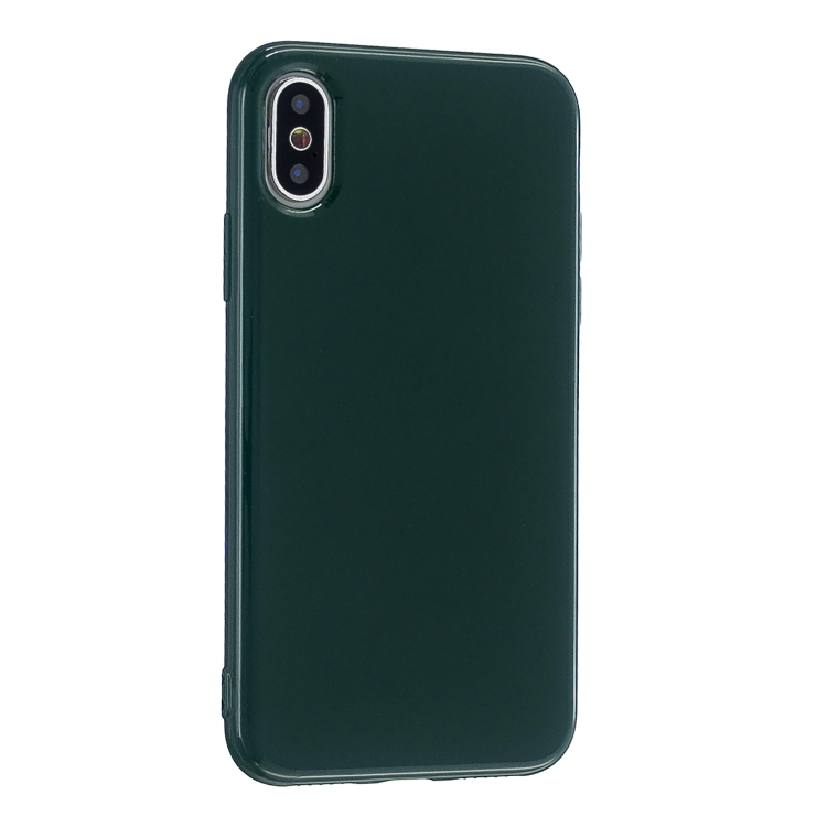 

For iPhone XR 2.0mm Thick TPU Candy Color Protective Case(Dark Green)