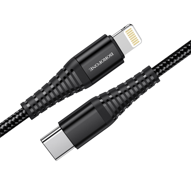 

Borofone BU27 1.2m PD 20W Type-C to 8 Pin Cool Victory Charging Data Cable(Black)