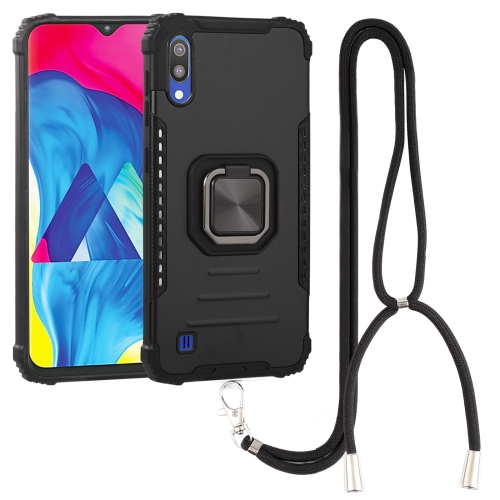 

For Samsung Galaxy A10 / M10 Lanyard Aluminum TPU Case(Black)