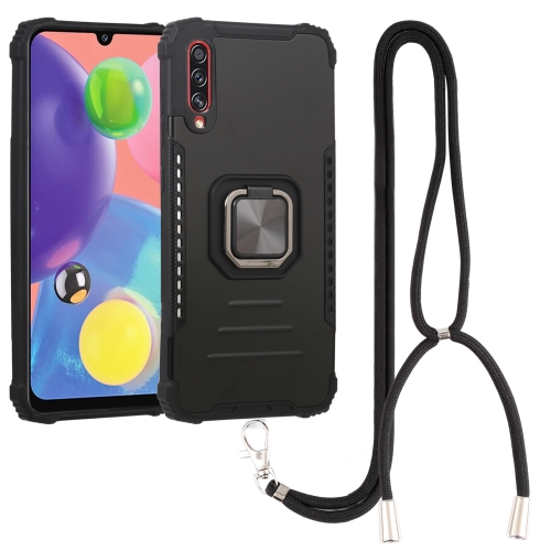 

For Samsung Galaxy A70 / A70s Lanyard Aluminum TPU Case(Black)