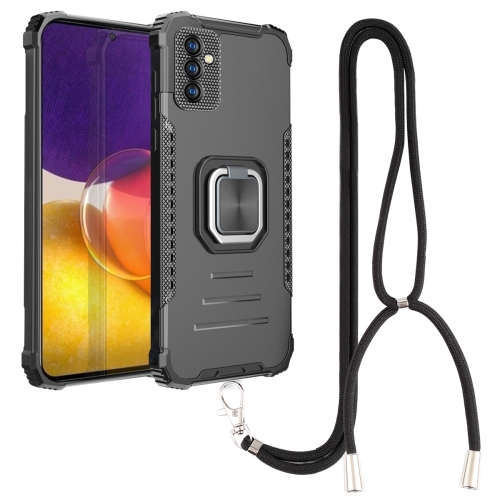 

For Samsung Galaxy A82 5G Lanyard Aluminum TPU Case(Black)