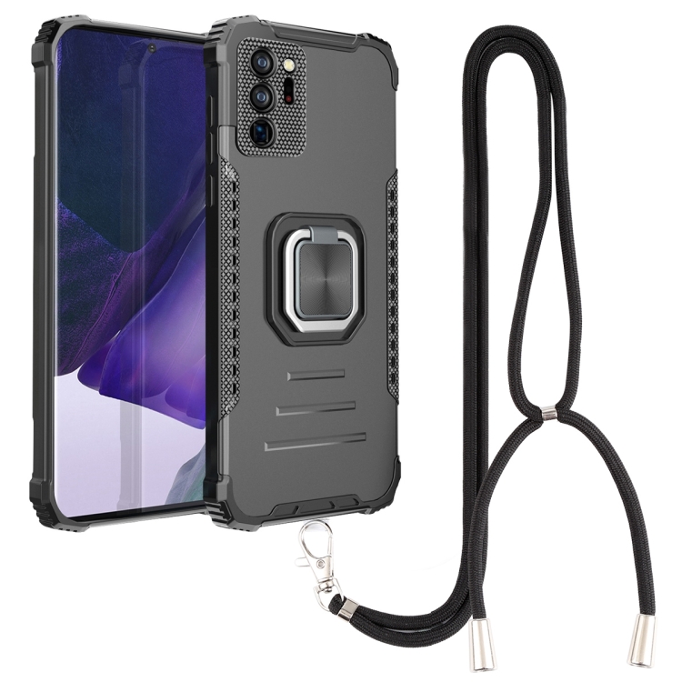 

For Samsung Galaxy Note20 Ultra Lanyard Aluminum TPU Case(Black)