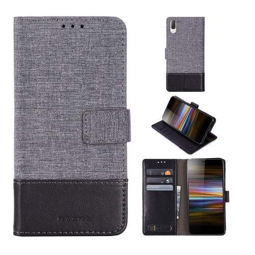 

For Sony Xperia L3 MUMXA MX102 Horizontal Flip Canvas Stitching Leather Case with Holder & Card Slots & Wallet(Black)