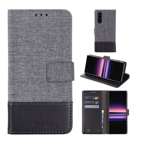 

For Sony Xperia 5 MUMXA MX102 Horizontal Flip Canvas Stitching Leather Case with Holder & Card Slots & Wallet(Black)