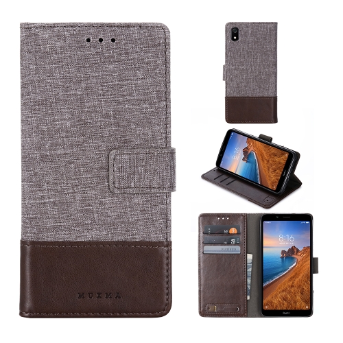 

For Xiaomi Redmi 7A MUMXA MX102 Horizontal Flip Canvas Stitching Leather Case with Holder & Card Slots & Wallet(Brown)