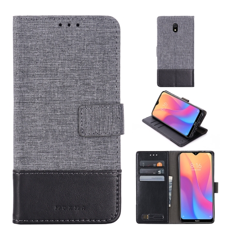 

For Xiaomi Redmi 8A MUMXA MX102 Horizontal Flip Canvas Stitching Leather Case with Holder & Card Slots & Wallet(Black)