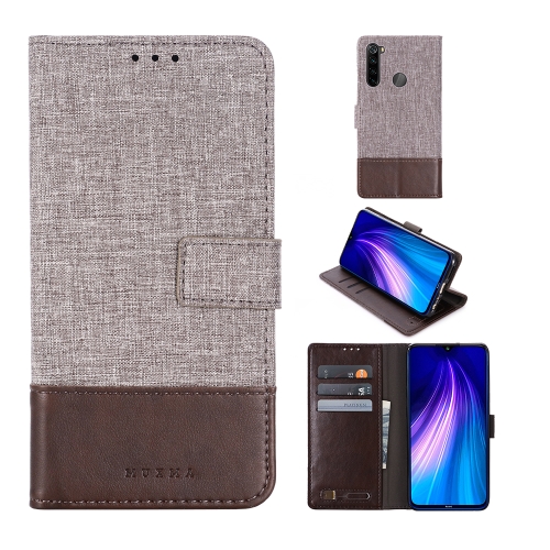 

For Xiaomi Redmi Note 8 MUMXA MX102 Horizontal Flip Canvas Stitching Leather Case with Holder & Card Slots & Wallet(Brown)