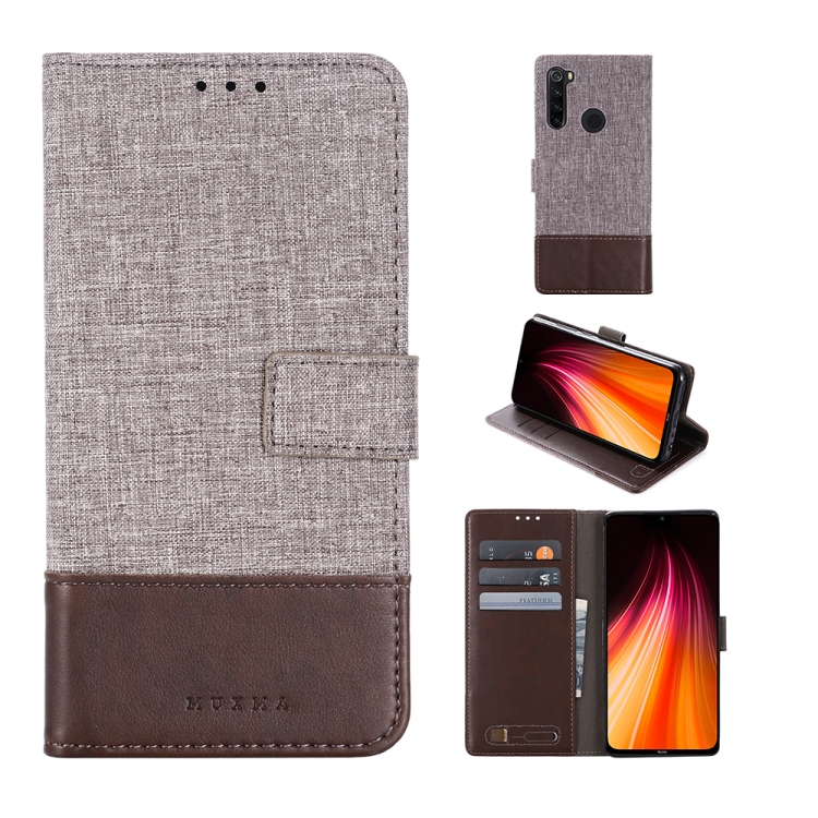 

For Xiaomi Redmi Note 8T MUMXA MX102 Horizontal Flip Canvas Stitching Leather Case with Holder & Card Slots & Wallet(Brown)