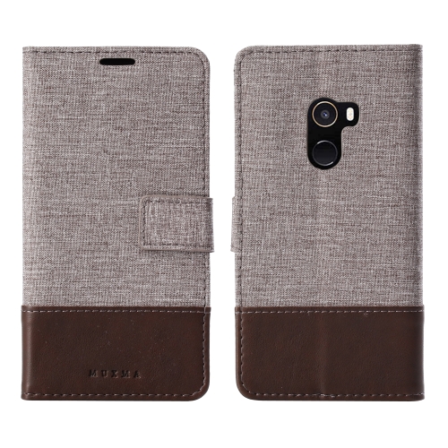 

For Xiaomi Mi Mix 2 MUMXA MX102 Horizontal Flip Canvas Stitching Leather Case with Holder & Card Slots & Wallet(Brown)