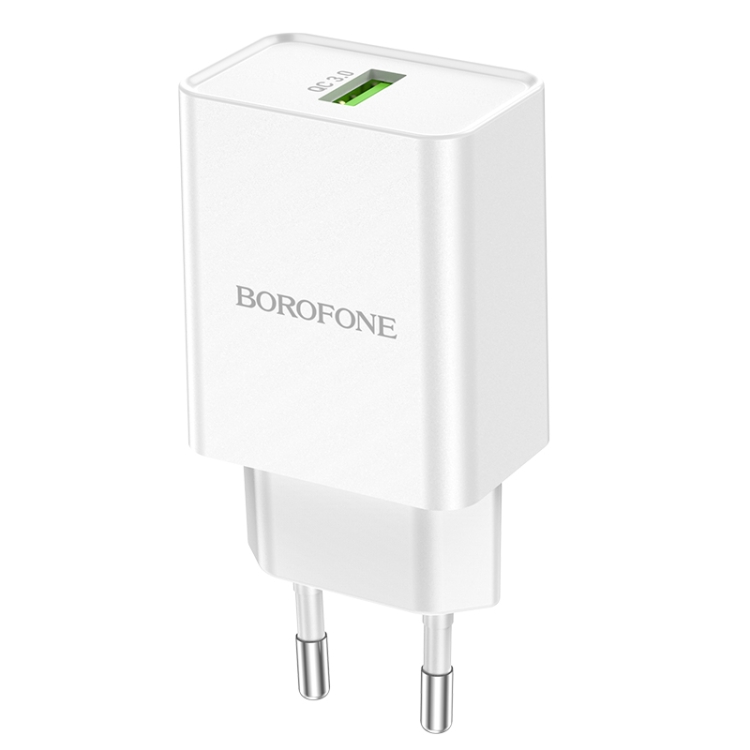 

Borofone BN5 Jingrui Single Port QC3.0 USB Charger, EU Plug(White)