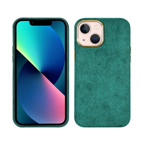 

Plush Roughout PU Phone Case For iPhone 13 mini(Green)