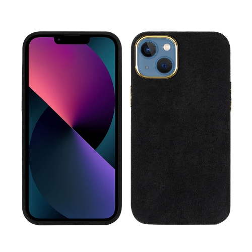 

Plush Roughout PU Phone Case For iPhone 13(Black)