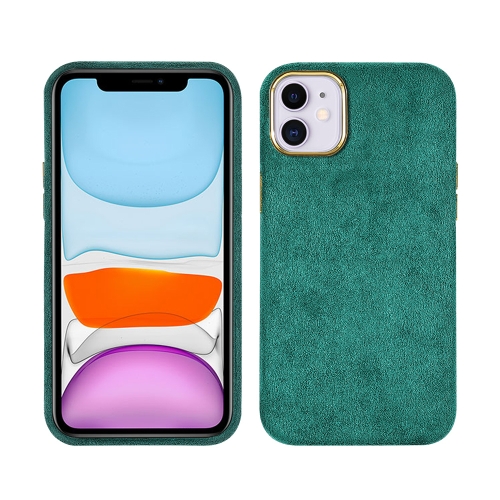 

Plush Roughout PU Phone Case For iPhone 11(Green)