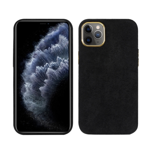 

Plush Roughout PU Phone Case For iPhone 11 Pro(Black)