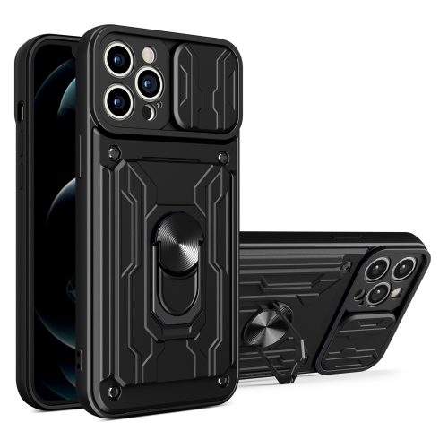 

Sliding Camshield Card Phone Case For iPhone 13 Pro Max(Black)