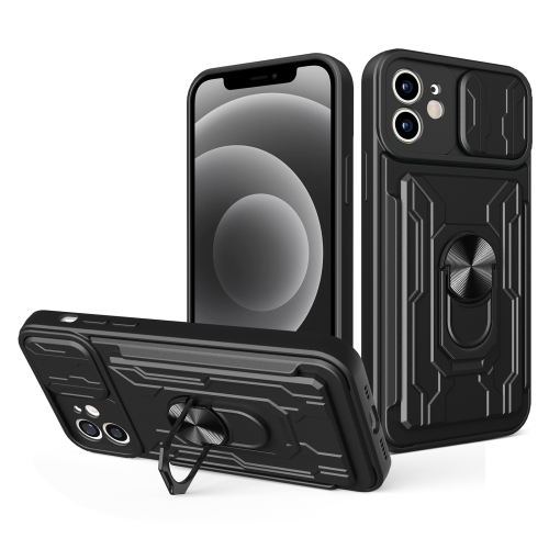 

Sliding Camshield Card Phone Case For iPhone 12(Black)