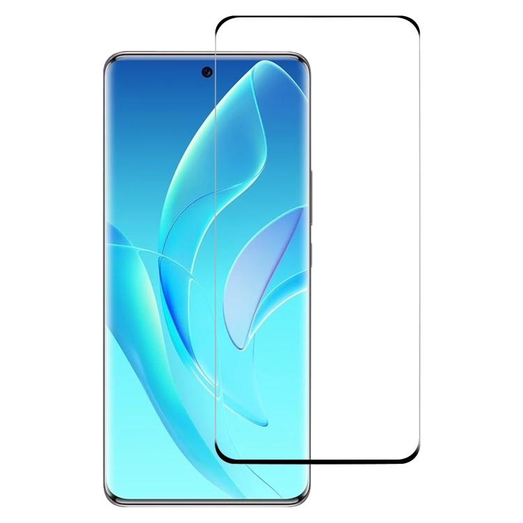 

Edge Glue 3D Curved Edge Full Screen Tempered Glass Film For Honor 60 Pro(Black)