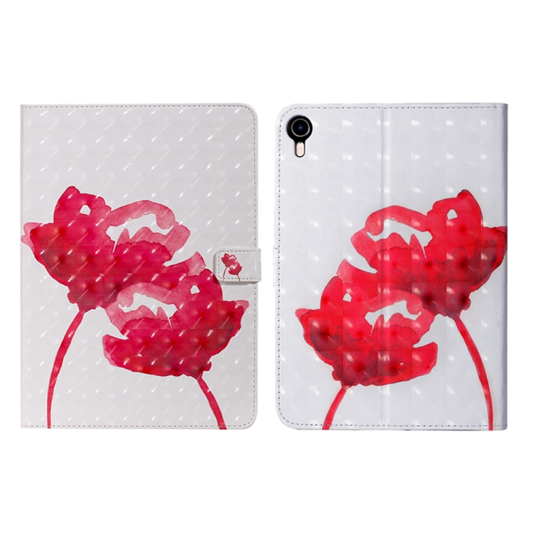 

3D Colored Drawing Horizontal Flip Leather Tablet Case For iPad mini 6(Red Rose)