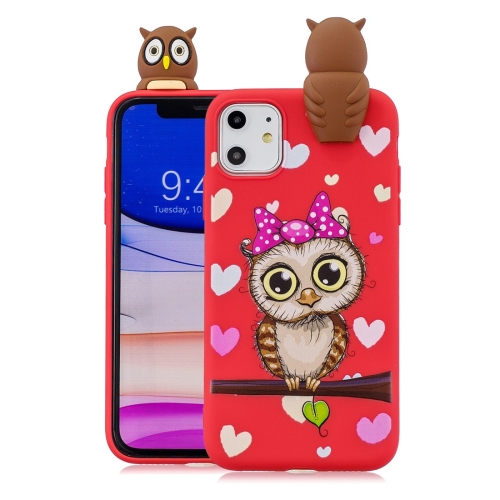 

For iPhone 11 Pro Shockproof Cartoon TPU Protective Case(Red Owl)