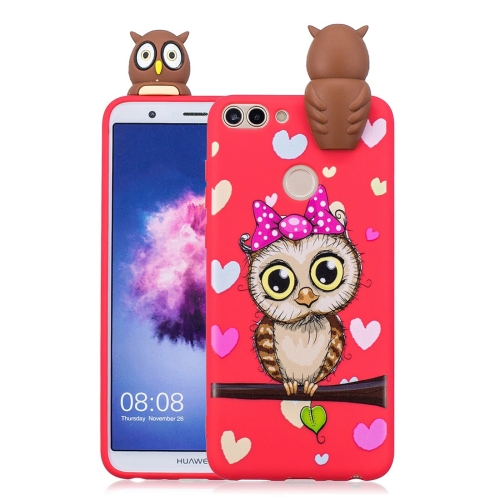 

For Huawei Enjoy 7s Shockproof Cartoon TPU Protective Case(Red Owl)