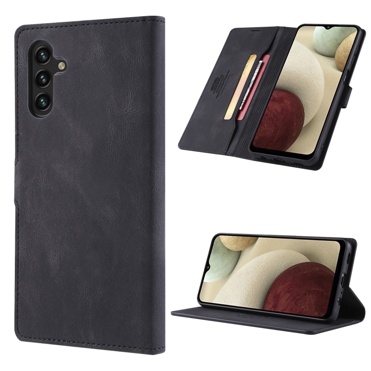 

For Samsung Galaxy A13 5G TAOKKIM Calf Texture Leather Phone Case(Black)