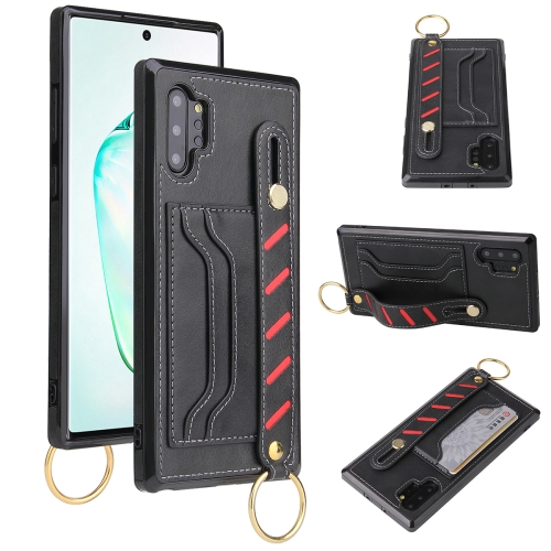 

For Samsung Galaxy Note10+ Wristband Wallet Leather Phone Case(Black)