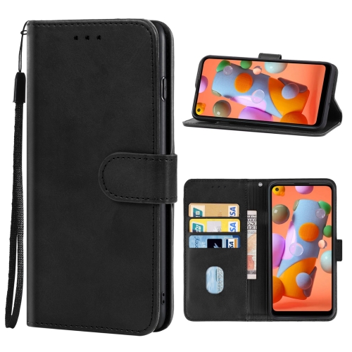 

Leather Phone Case For Samsung Galaxy A11 EU Version(Black)
