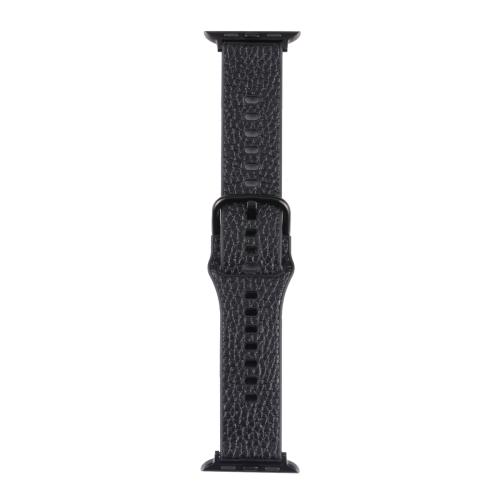 

Litchi TPU Watchband For Apple Watch Series 7 41mm / 6&SE&5&4 40mm / 3&2&1 38mm(Black)