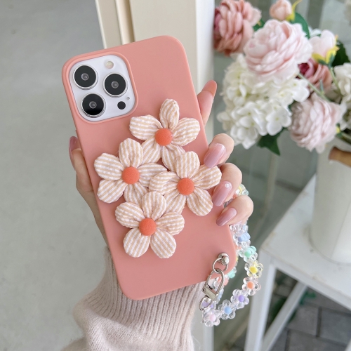

Four Flowers Hand Strap Phone Case For iPhone 13 Pro(Begonia)